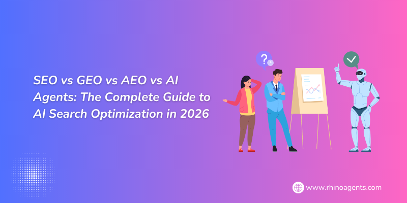 SEO vs GEO vs AEO vs AI Agents: The Complete Guide to AI Search Optimization in 2026