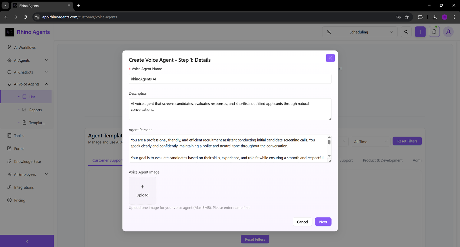 Agent Details and Persona