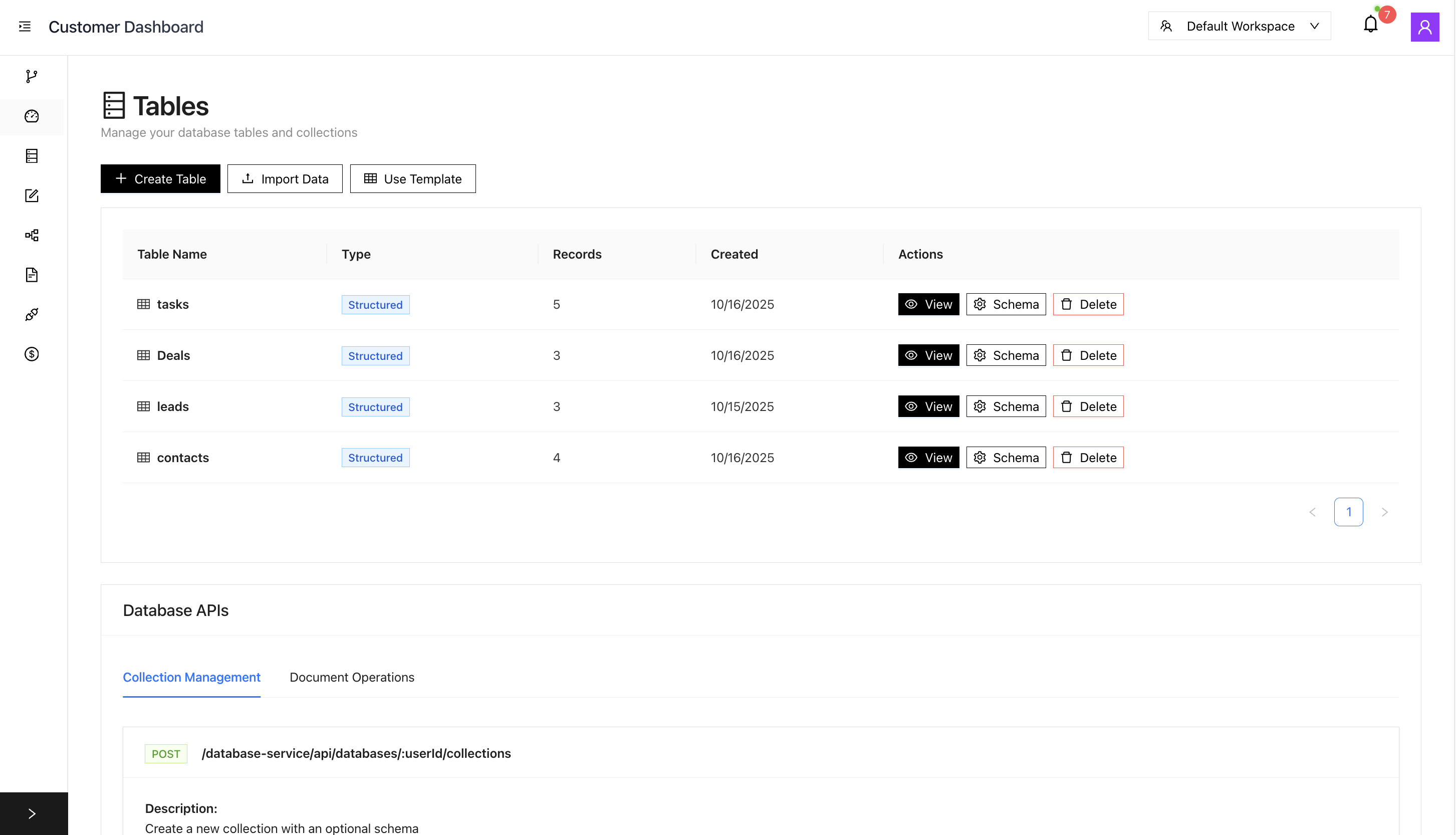Tables Module - Data Management