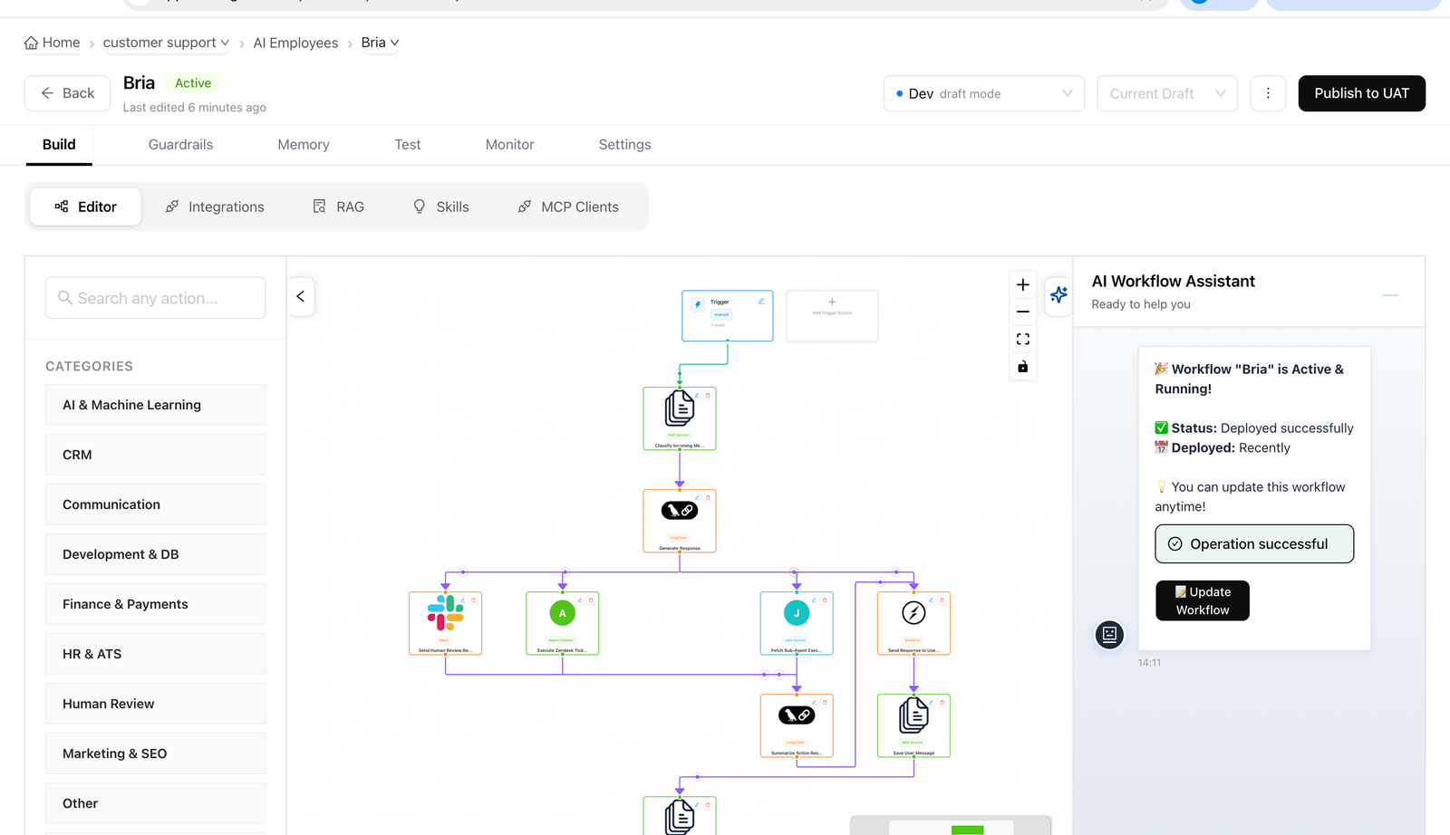Edit workflow with prompts