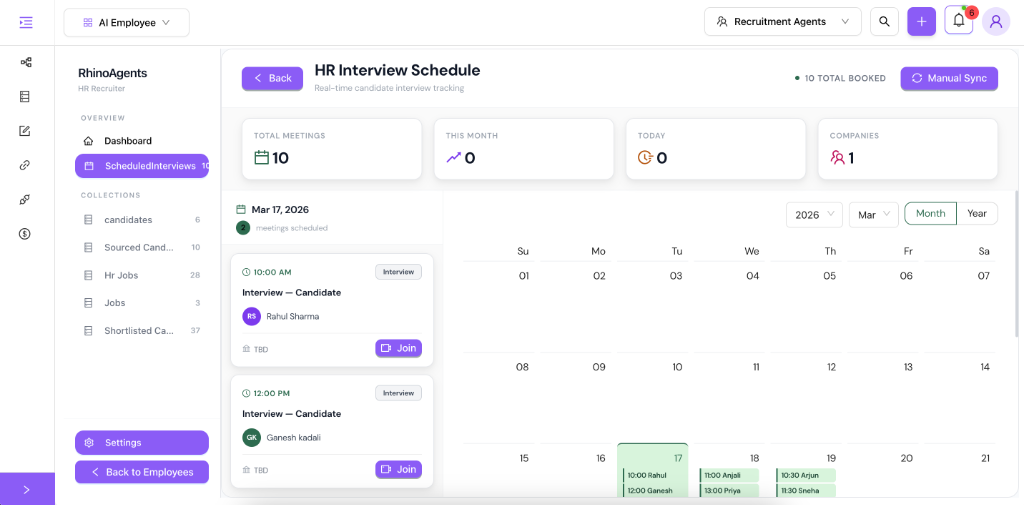 AI Recruitment Agent automated interview scheduling calendar