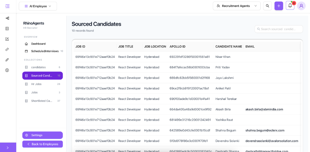 AI Recruitment Agent candidate sourcing