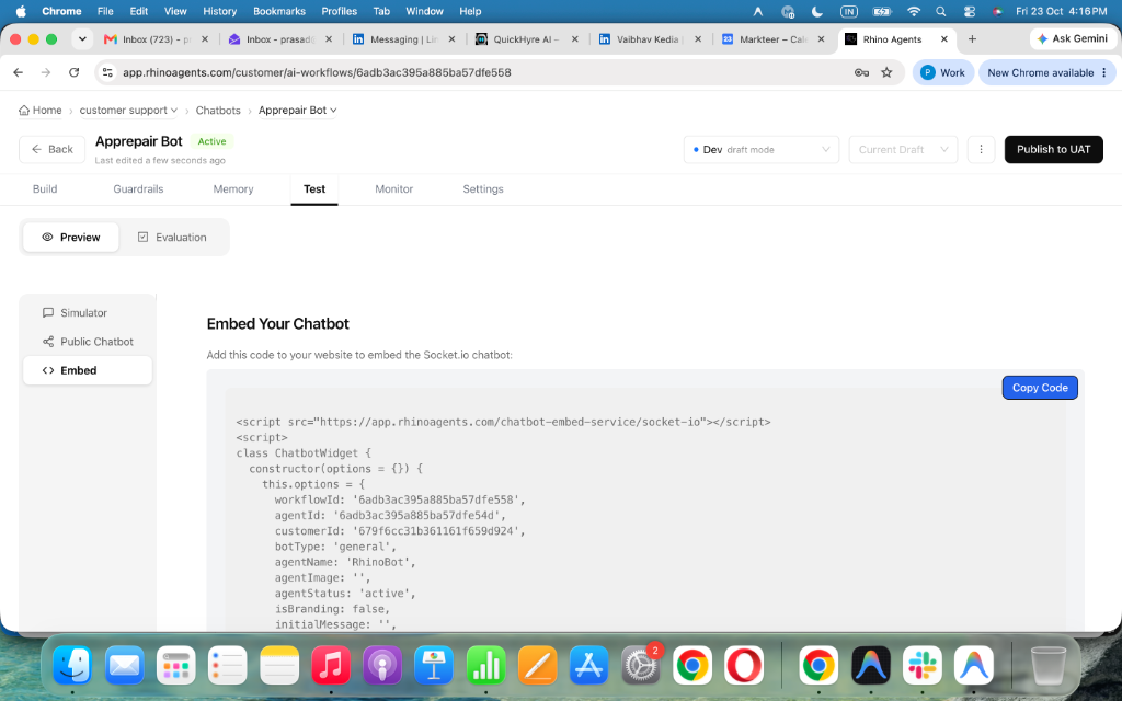 Step 5: Embed on Your Website & Go Live Across SMS, WhatsApp & Voice